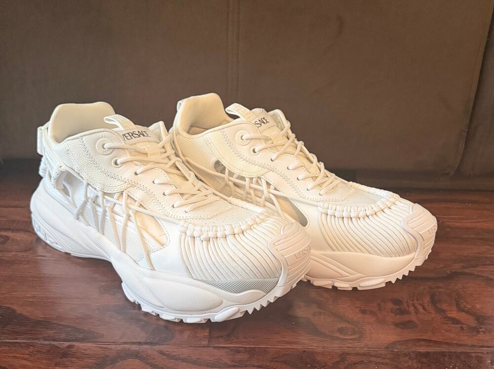 VERSACE Mercury M_VS_01 Sneakers White Leather EU 46 US 13 $990 NIB 1016711
